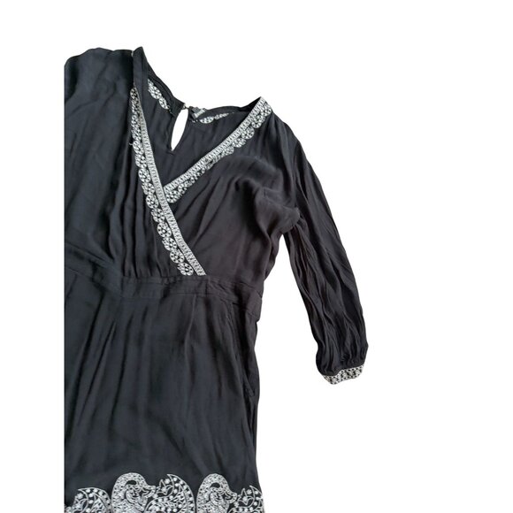 ANN TAYLOR LOFT Black White Embroidered Romper Size XL - Picture 5 of 10